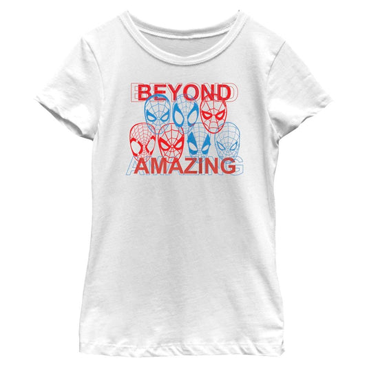 Girl's Marvel Superhero Spider - Man Beyond Amazing SPIDEY MASKS AMAZING T-Shirt - T-Shirt - Hero Merch Store