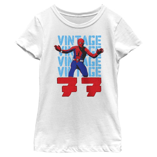 Girl's Marvel Superhero Spider - Man Beyond Amazing VINTAGE 77 SPIDEY T-Shirt - T-Shirt - Hero Merch Store