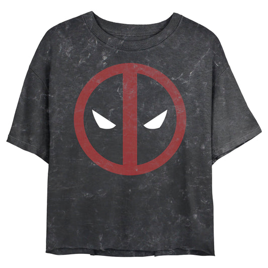 Junior's Marvel Superhero DeadPool StraightAway Mineral Wash Crop Top - Mineral Wash Crop Top - Hero Merch Store