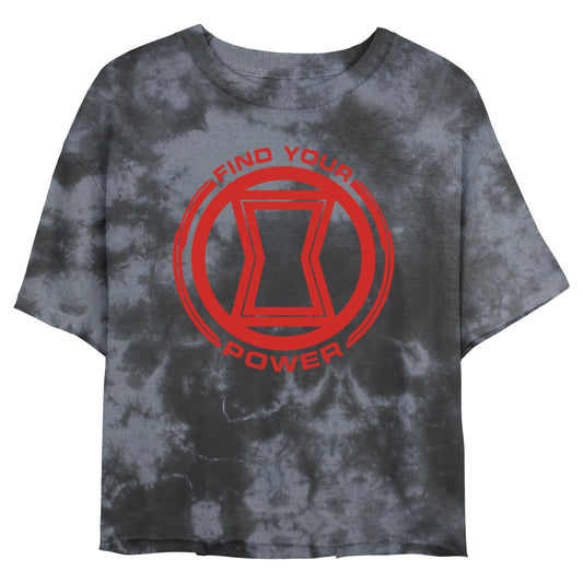 Junior's Marvel Superhero Power of Black Widow Bombard Tie - Dye T-Shirt - Bombard Tie - Dye T-Shirt - Hero Merch Store