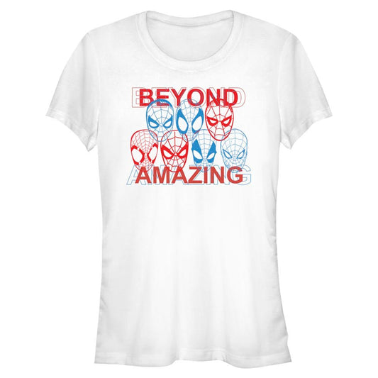 Junior's Marvel Superhero Spider - Man Beyond Amazing SPIDEY MASKS AMAZING T-Shirt - T-Shirt - Hero Merch Store