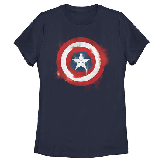 Women's Marvel Superhero Captain America Spray Logo T-Shirt - T-Shirt - Hero Merch Store