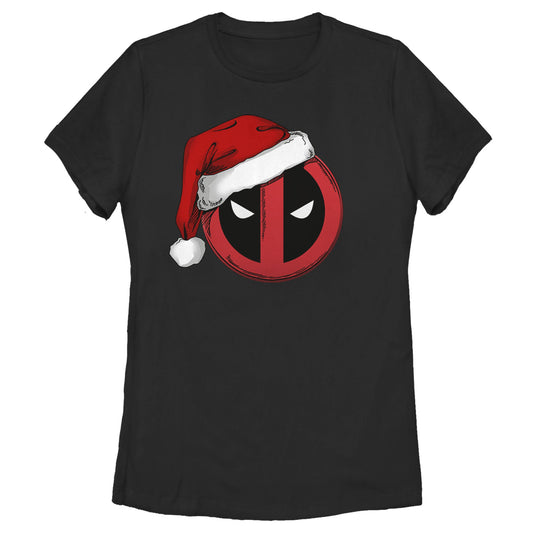 Women's Marvel Superhero Deadpool Santa Hat T-Shirt - T-Shirt - Hero Merch Store